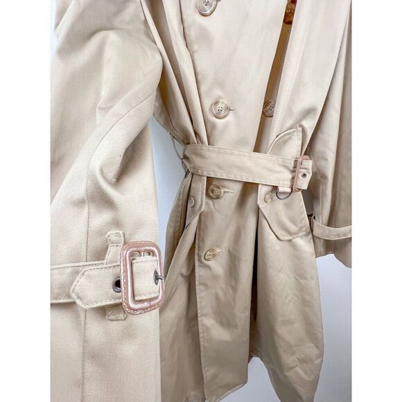 Vintage Hill and Archer Trenchcoat Tan long double breasted 44R - Picture 7 of 10